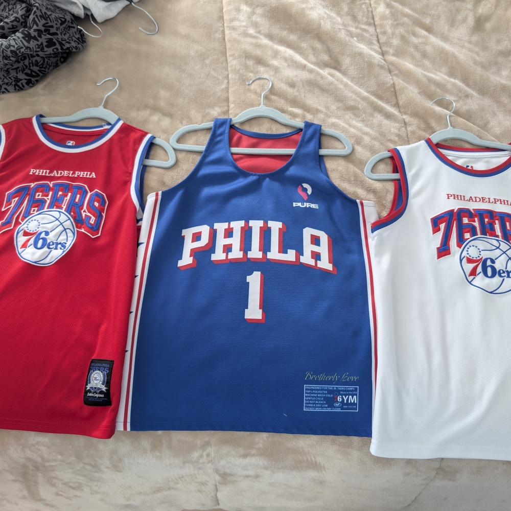 NBA Philadelphia 76ers Red Blue White Youth Jerseys Trio